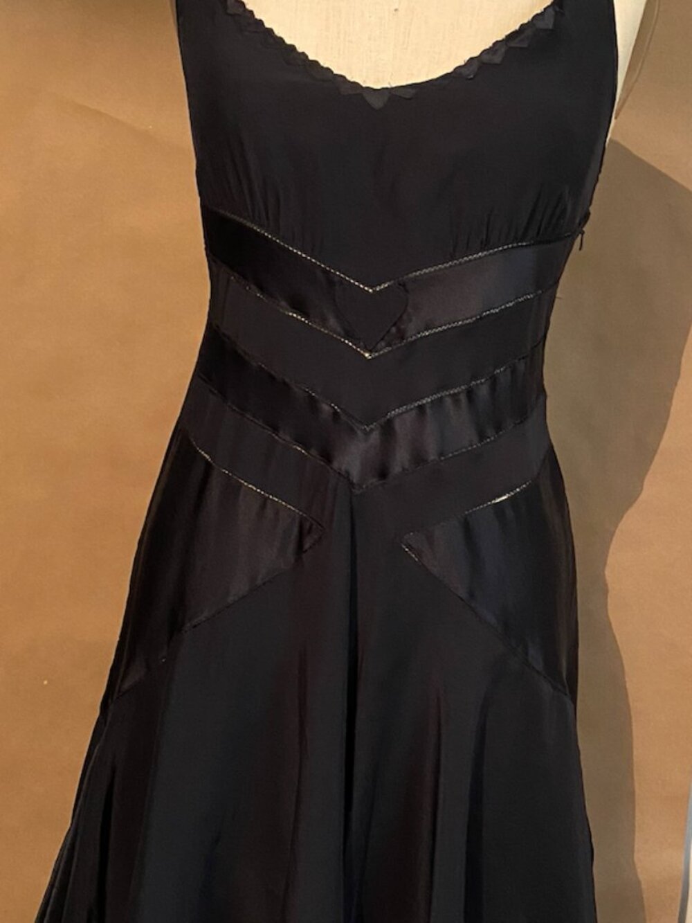 black silk Marc by Marc Jacobs Spring 2004 heart racerback mini dress